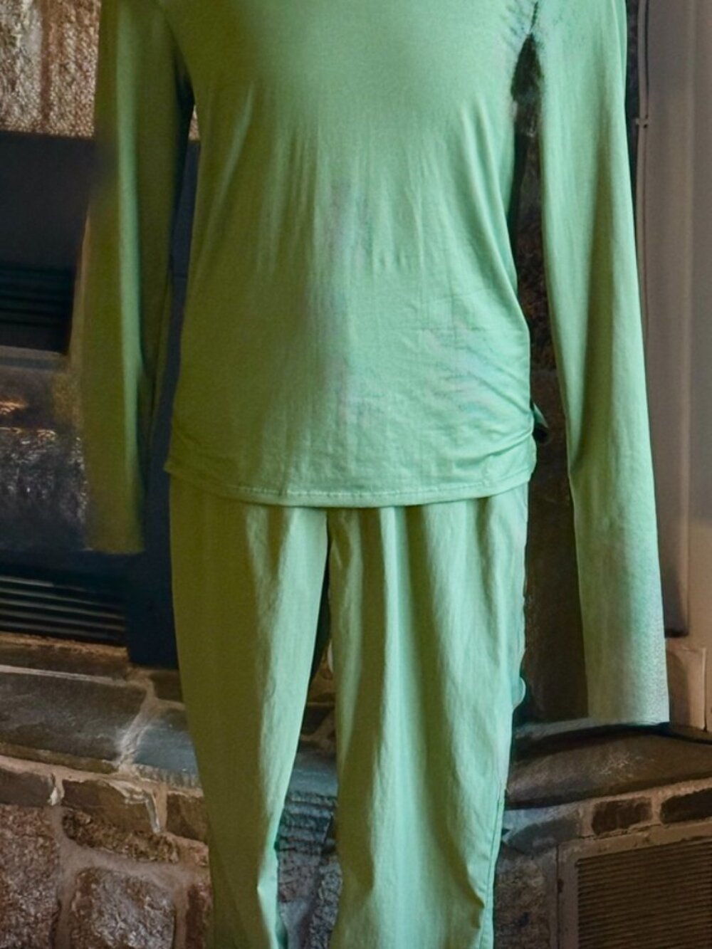All in Motion Men's Medium Performance Set Sage Green Long Sleeve Shirt & Jogger